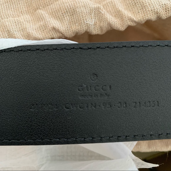Gucci Signature Leather Belt Black Men’s 95 - Picture 16 of 16